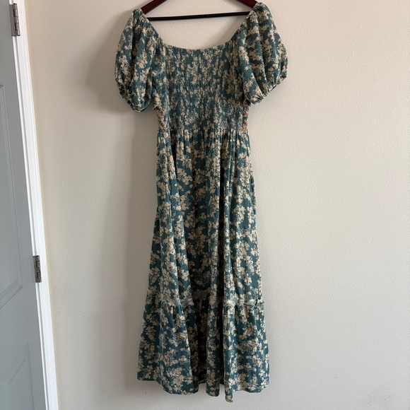 Free people Ellie Floral Print Gauze Dress in Soft Seafoam Womens Sz Small - Picture 11 of 16